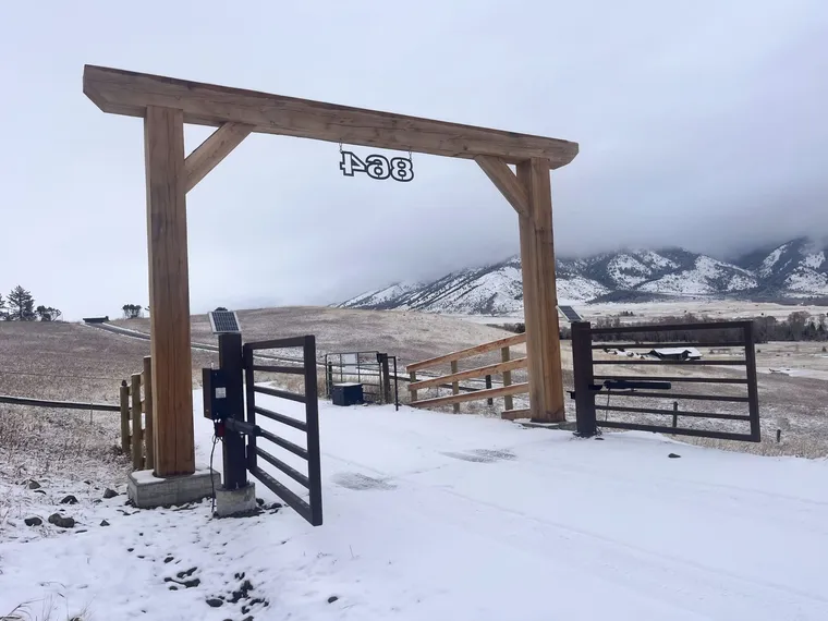 Automatic Entry Gates & Timber Archway — Livingston, MT, by Montana Ranch & Land Improvement Service