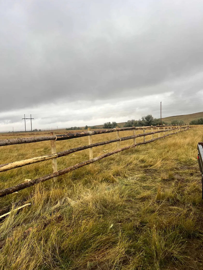 Bark-On Split Rail Fence project by Montana Ranch & Land in Southwest Montana — photo 1