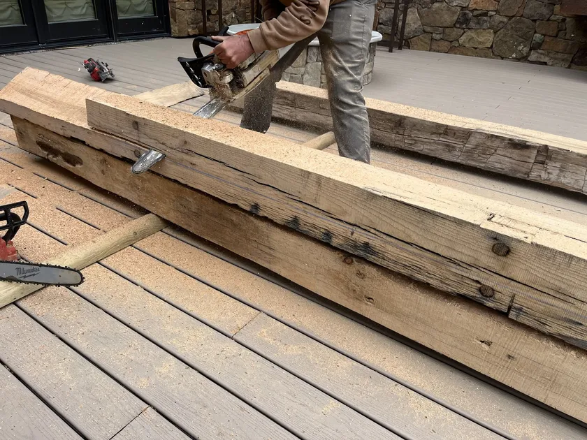 Rough-Sawn Timber Pergolas project by Montana Ranch & Land in Southwest Montana — photo 2