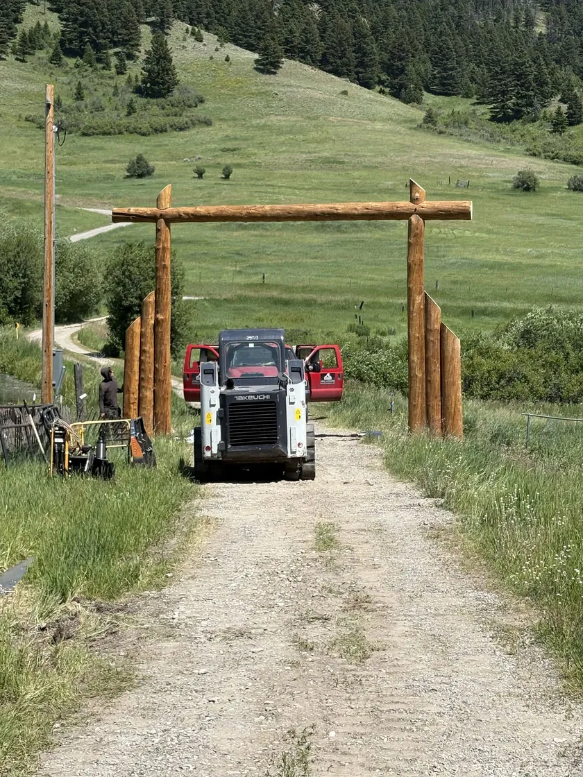 Log Archways project by Montana Ranch & Land in Southwest Montana — photo 3