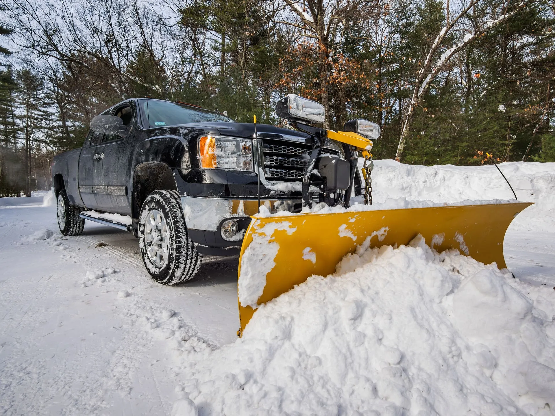 Snow plowing a rural driveway in Paradise Valley